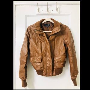Chestnut Color Leather Jacket ✨